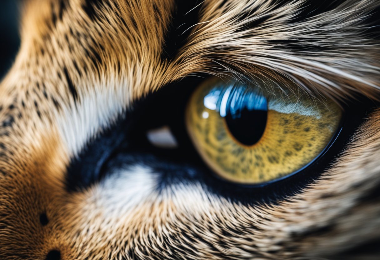 A close-up of a cat’s nose print with unique patterns and textures,
resembling a
fingerprint