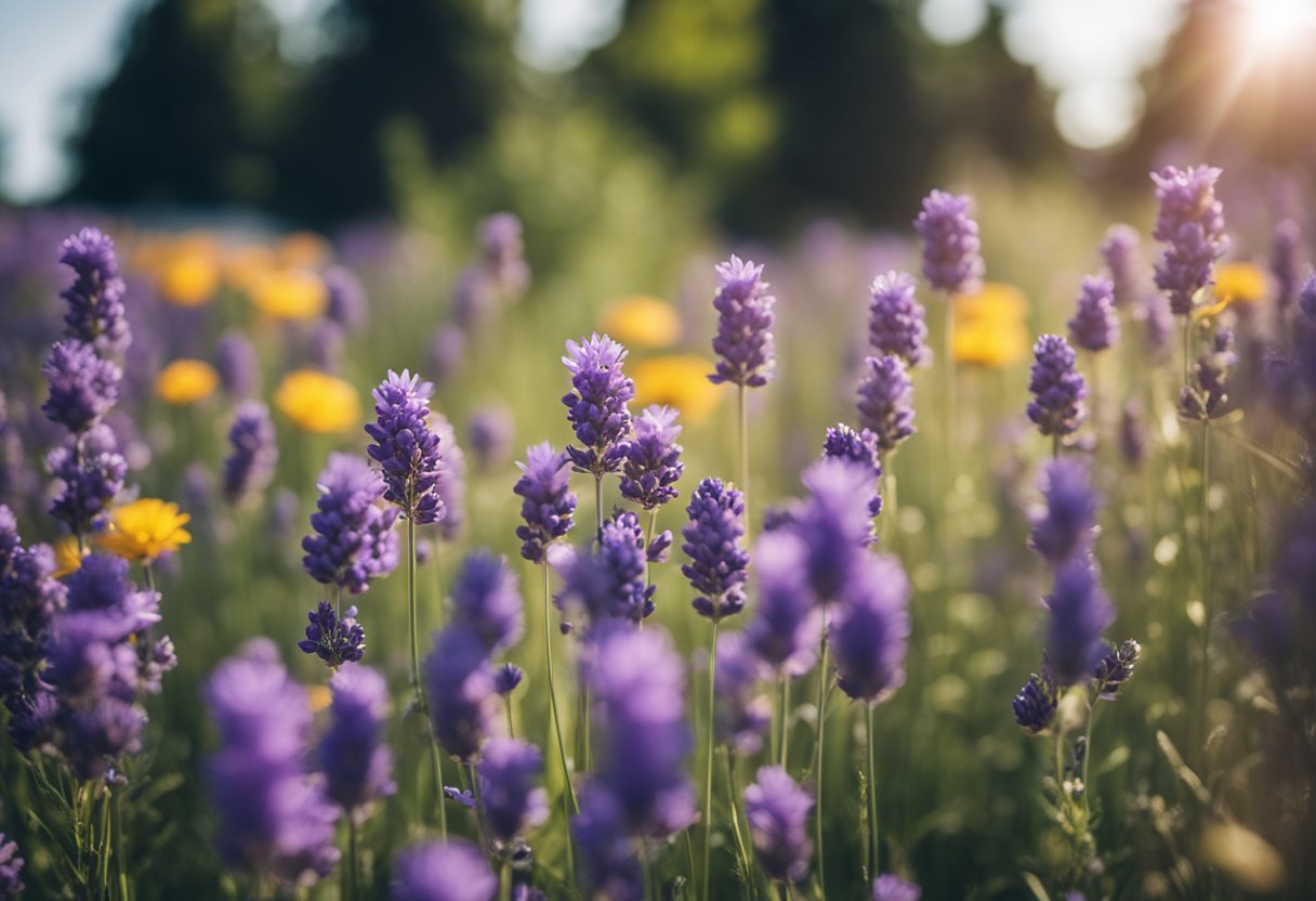 The scent of lavender fills the air, surrounded by a variety of
colorful flowers. A sign nearby lists “12 fun flower
facts.”