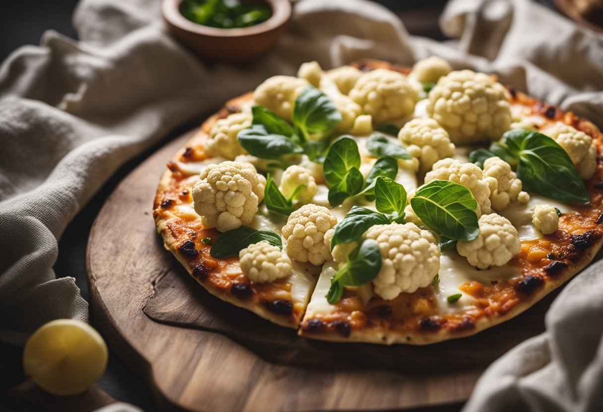 Cauliflower transformed into pizza crust. Vegetables
facts