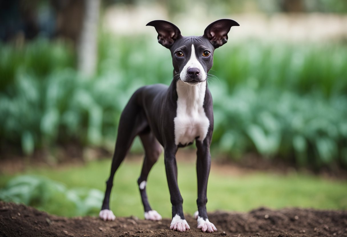 A Peruvian Inca Orchid stands tall, with its sleek, hairless body and
elegant, slender legs. Its large, expressive eyes reflect intelligence
and grace, while its unique appearance sets it apart from other dog
breeds