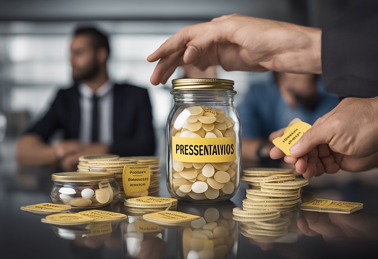 A person pointing at a jar labeled “preservativos” while others look
confused. The word actually means condoms in Spanish, causing a humorous
misunderstanding